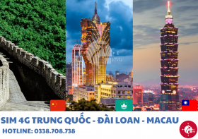 eSIM 4G TRUNG QUỐC - MACAU - ĐÀI LOAN (7GB/8 NGÀY)